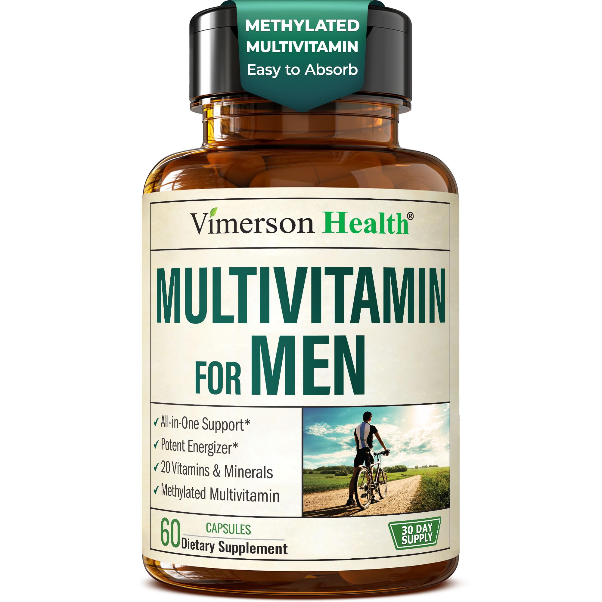 Bottle of methylated mens multivitamins