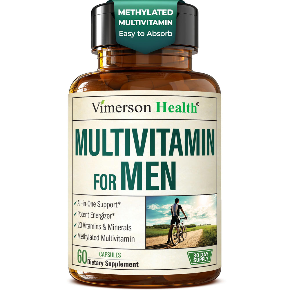 Bottle of methylated mens multivitamins