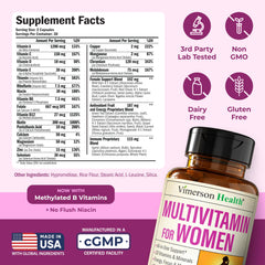 Close-up of women’s multivitamin capsules