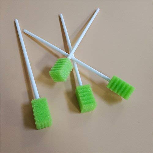 Long handle, individually wrapped dentifrice oral swabs
