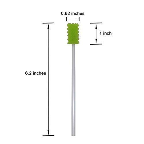 Fruit-green tooth-shaped dental swabs packaging and individual wrappers