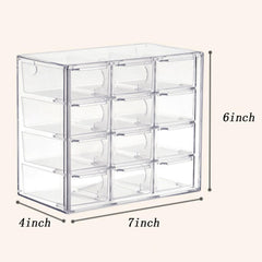 Drawer-style organizer with handle for easy pull and dust protection