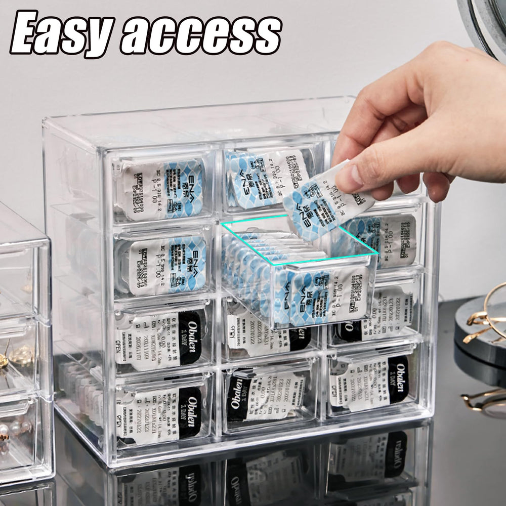 Clear transparent plastic lens case storage box for all brands