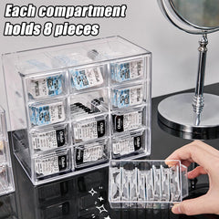 Multifunctional storage bin for lenses and small accessories