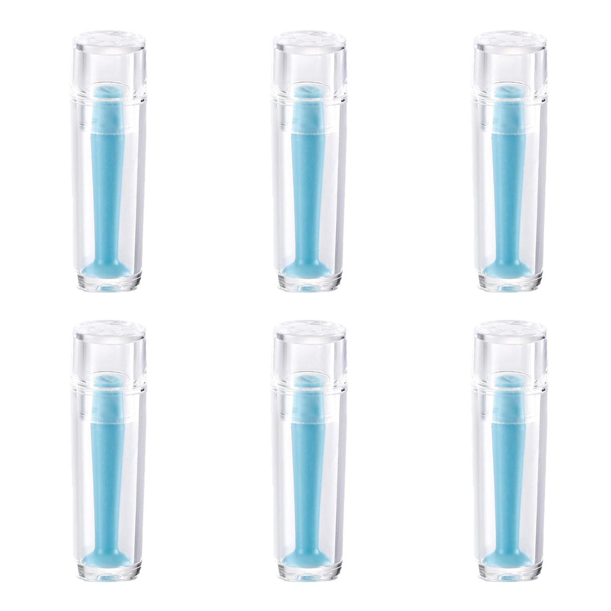 MUQING 6-pack hard scleral lens remover tools with blue silicone suction cup - front view