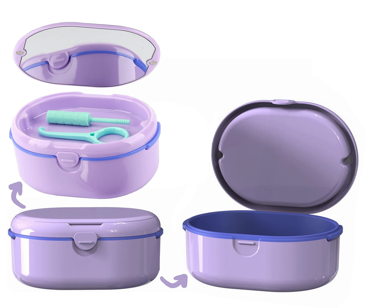 Purple MURRI&MURRDI retainer case front view with drain tray