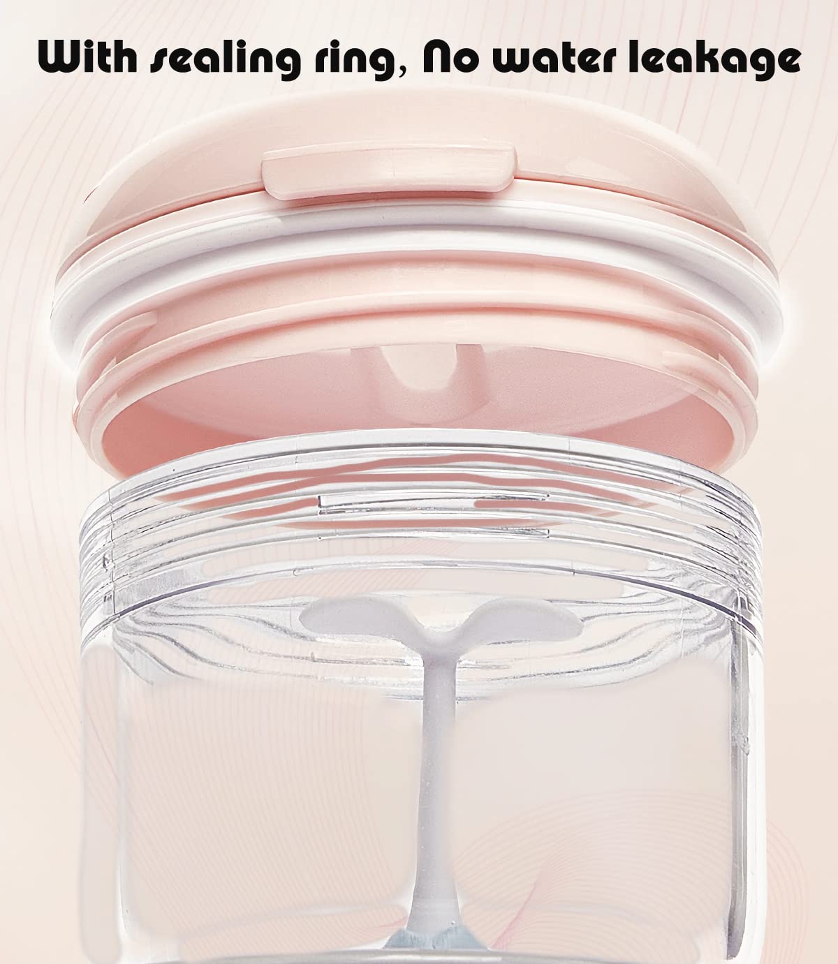 Pink denture bath case showing attached mirror for easy cleaning