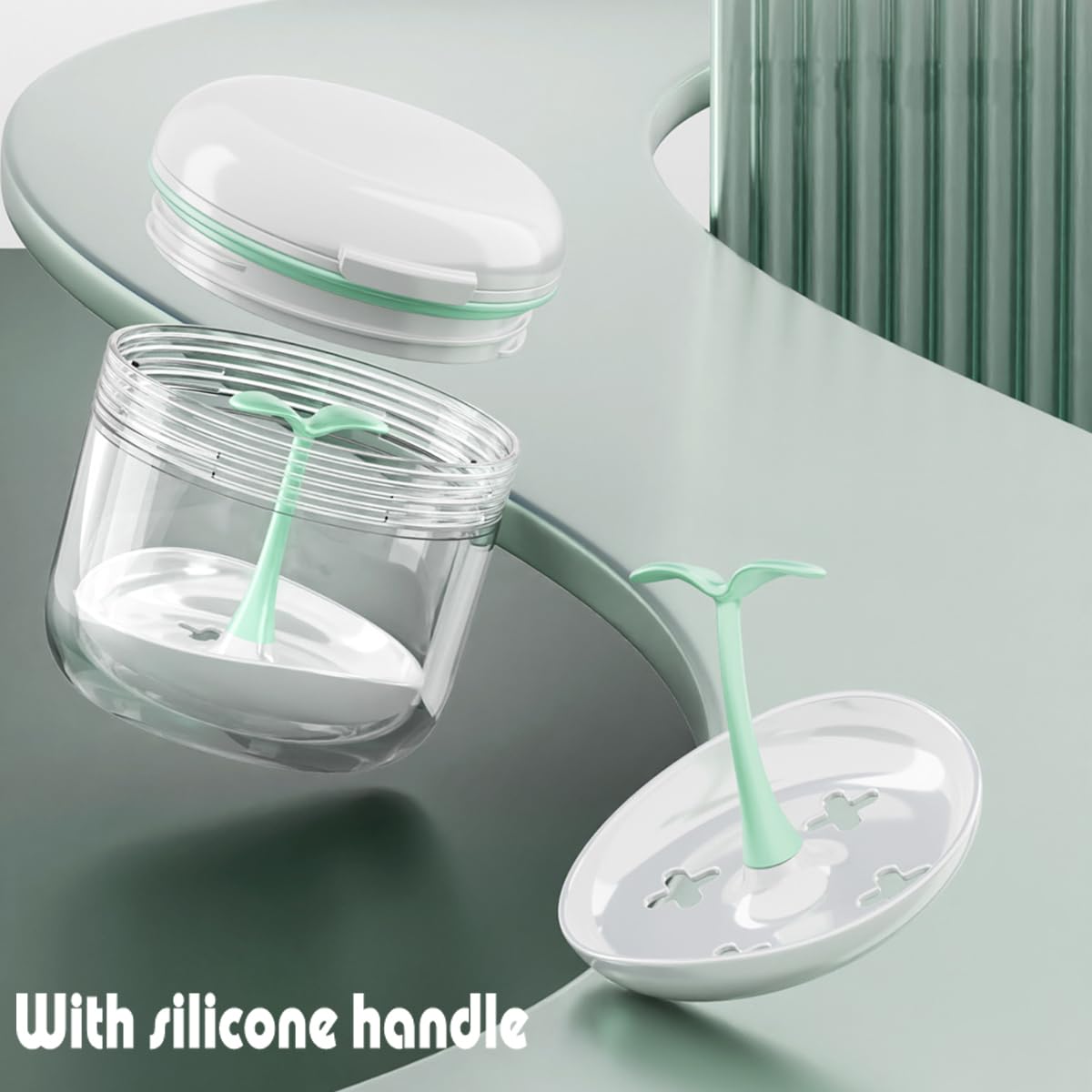 Compact, stylish denture holder ideal for home, office and travel
