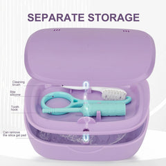 Denture bath box with strainer basket