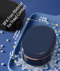 Interior view highlighting drain tray and mirror in the denture case