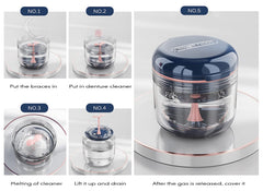 Retainer cleaner case with mirror in compact design