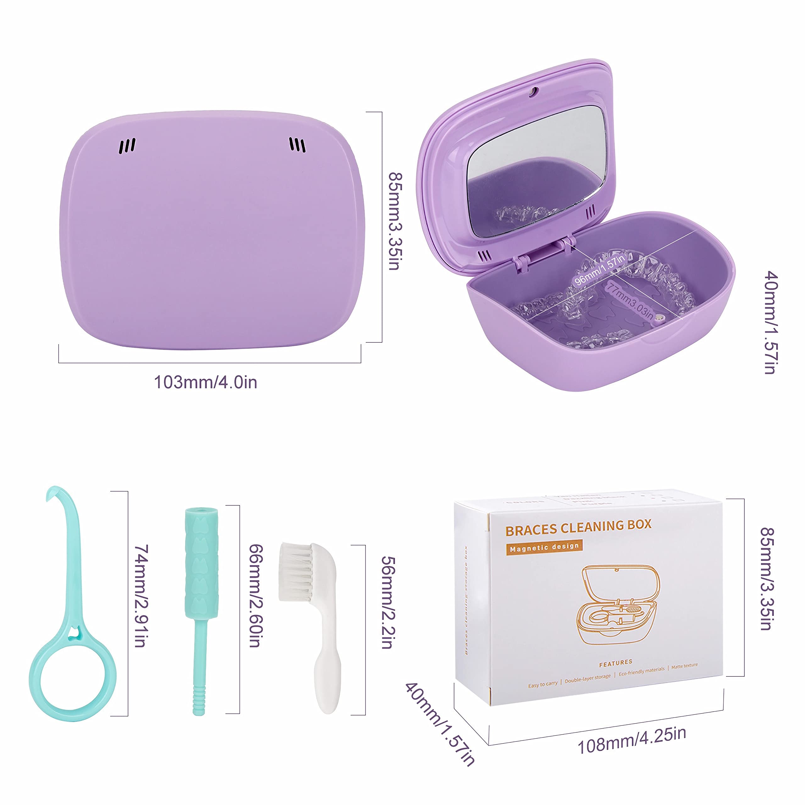 Portable denture storage case for travel