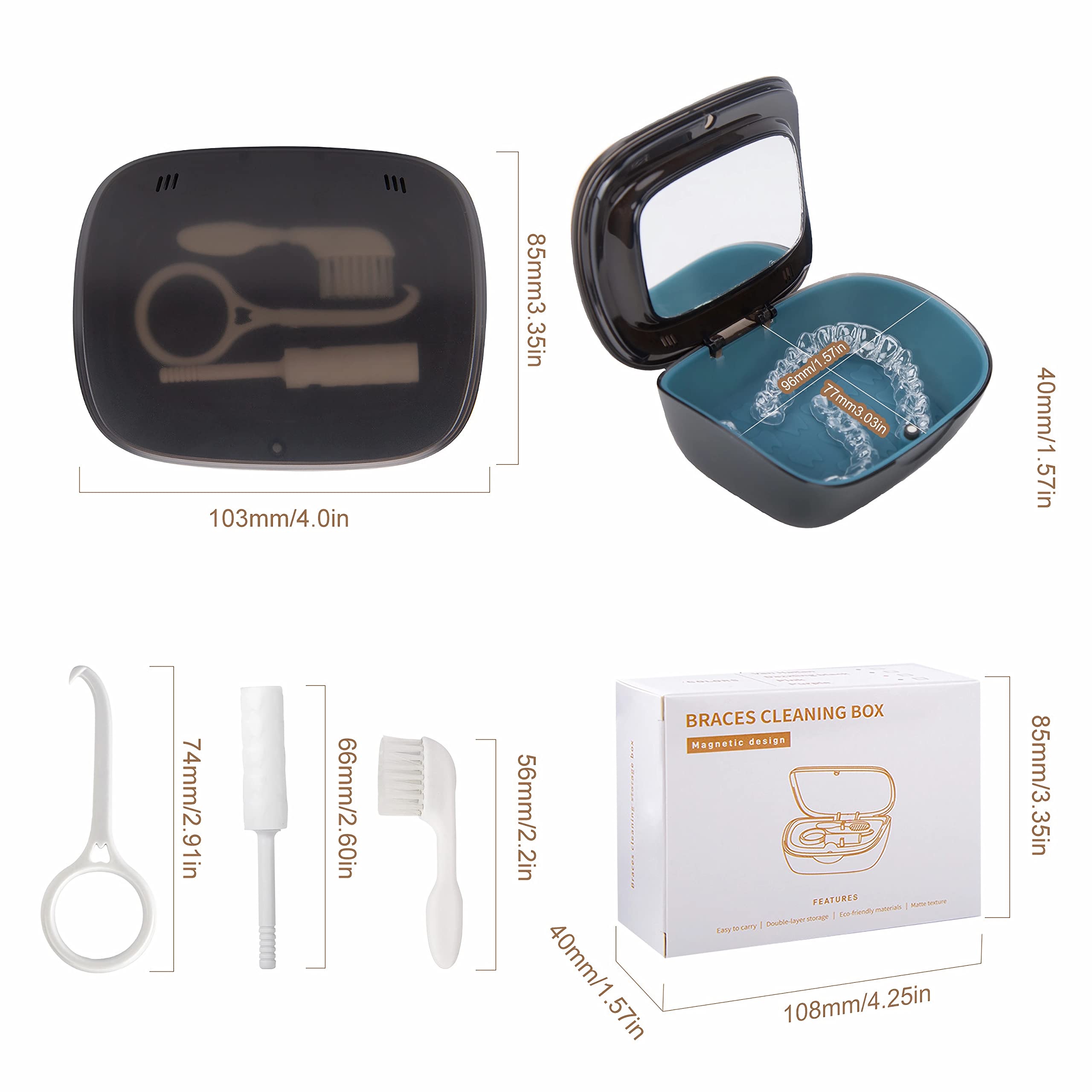 Braces cleaner cup included with docking components