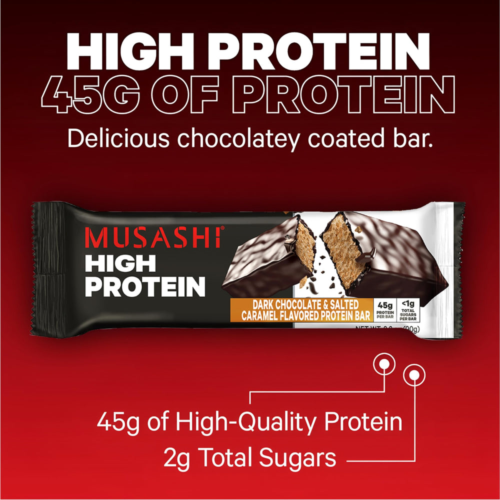Athlete using MUSASHI protein bar after workout
