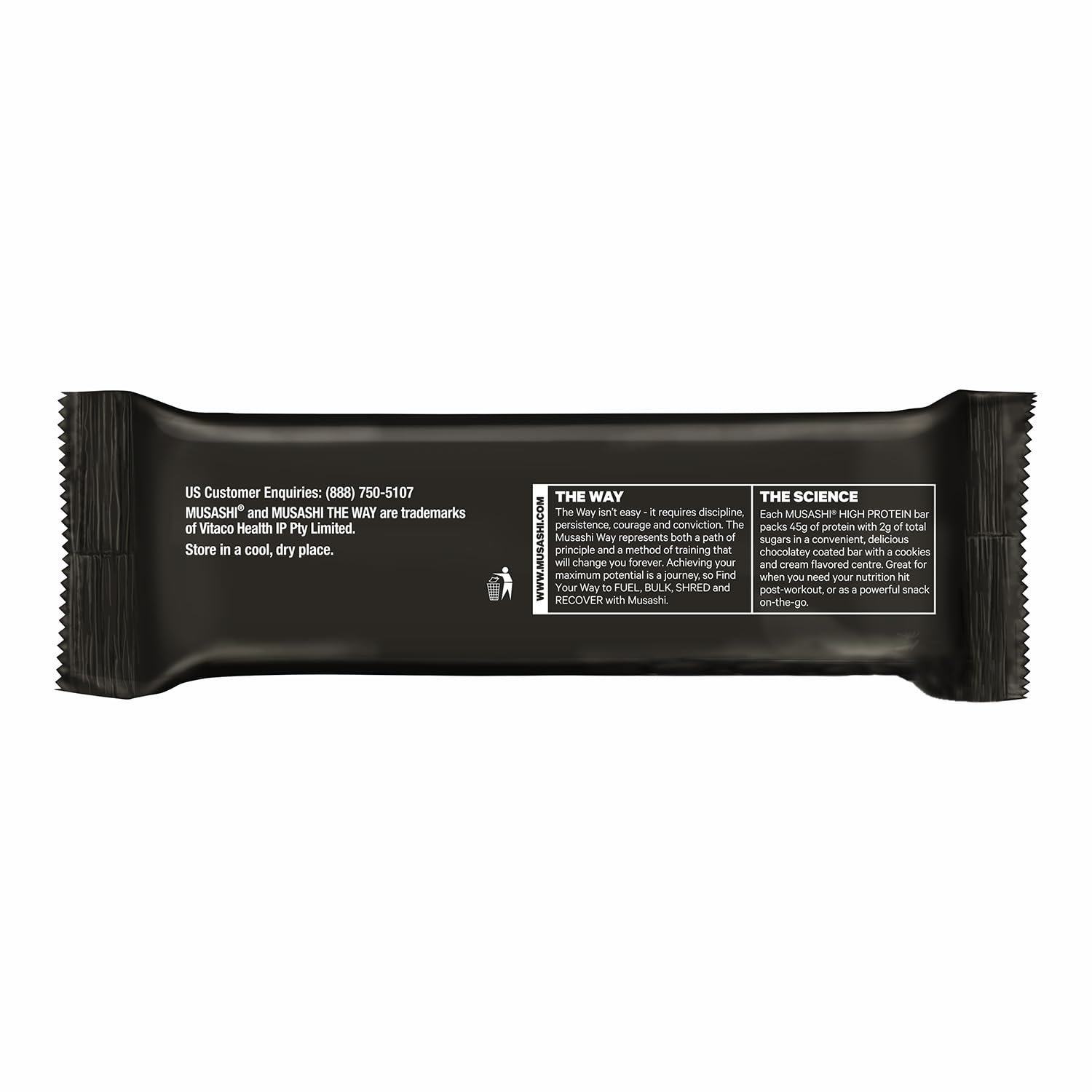 Retail display of MUSASHI Rocky Road protein bars