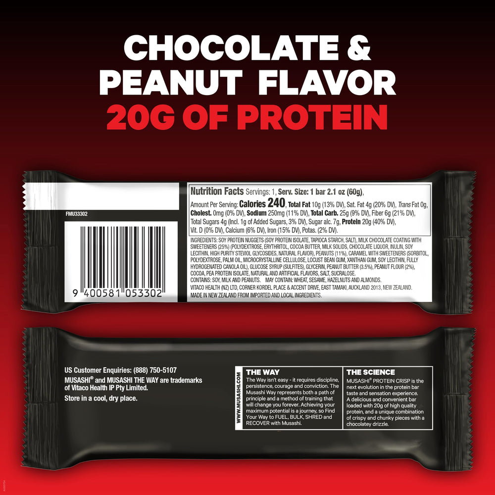 Close-up of the crispy texture of the Musashi Protein Crisp Bar