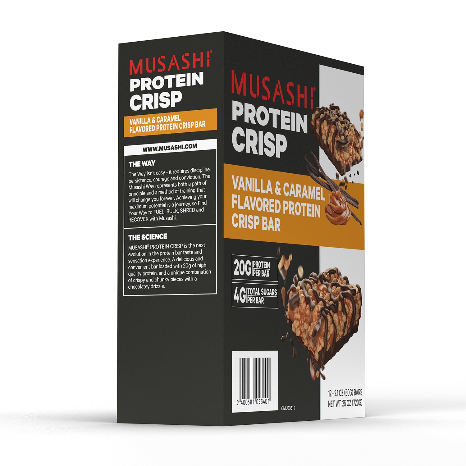 On-the-go MUSASHI protein bar in a gym bag