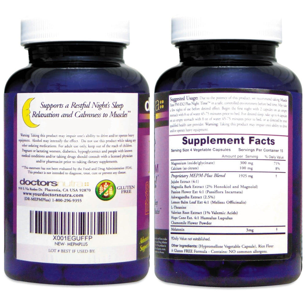 Back of bottle showing supplement facts panel