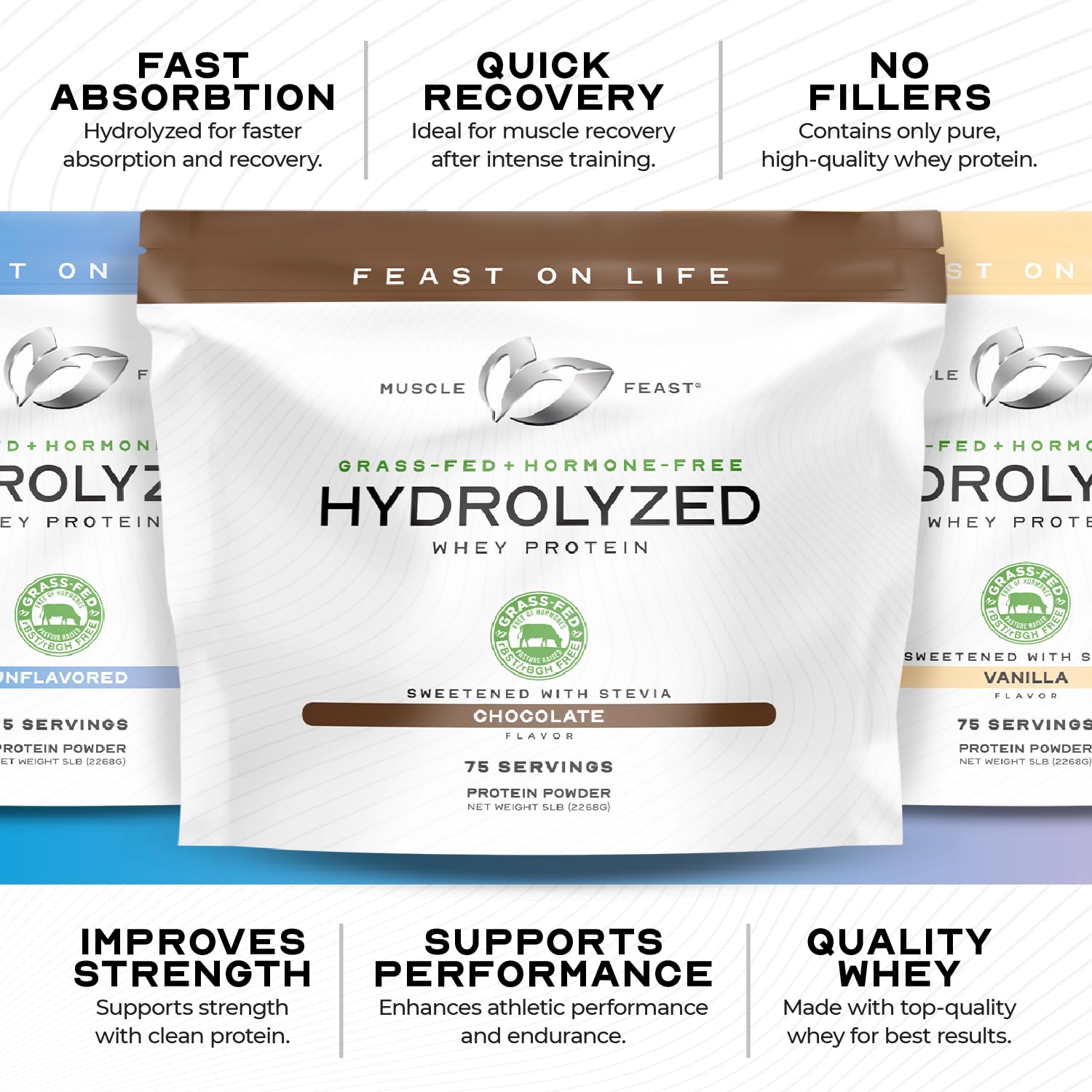 Muscle Feast Hydrolyzed Whey gluten-free label highlights clean ingredients