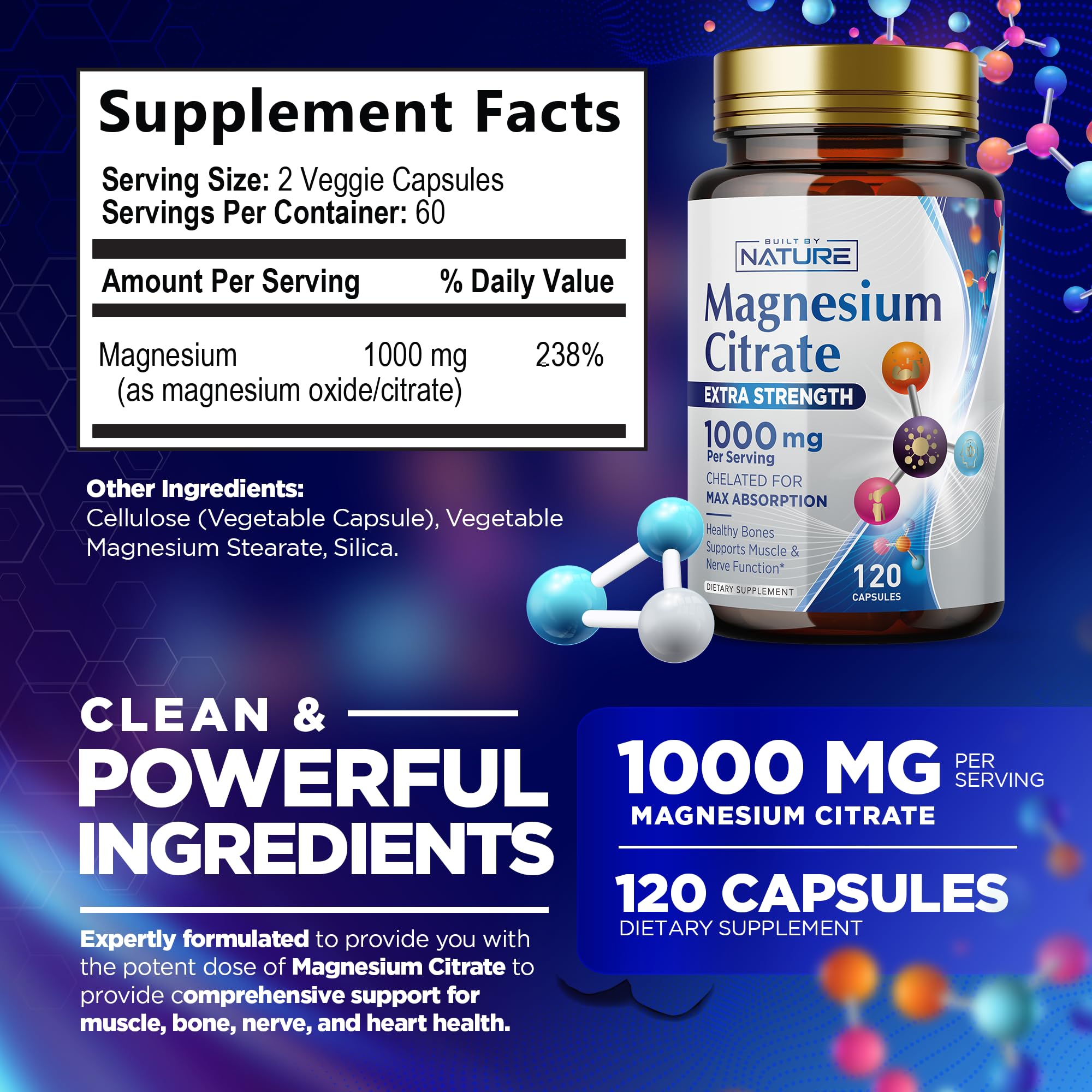 Illustration of muscle health benefits from magnesium citrate
