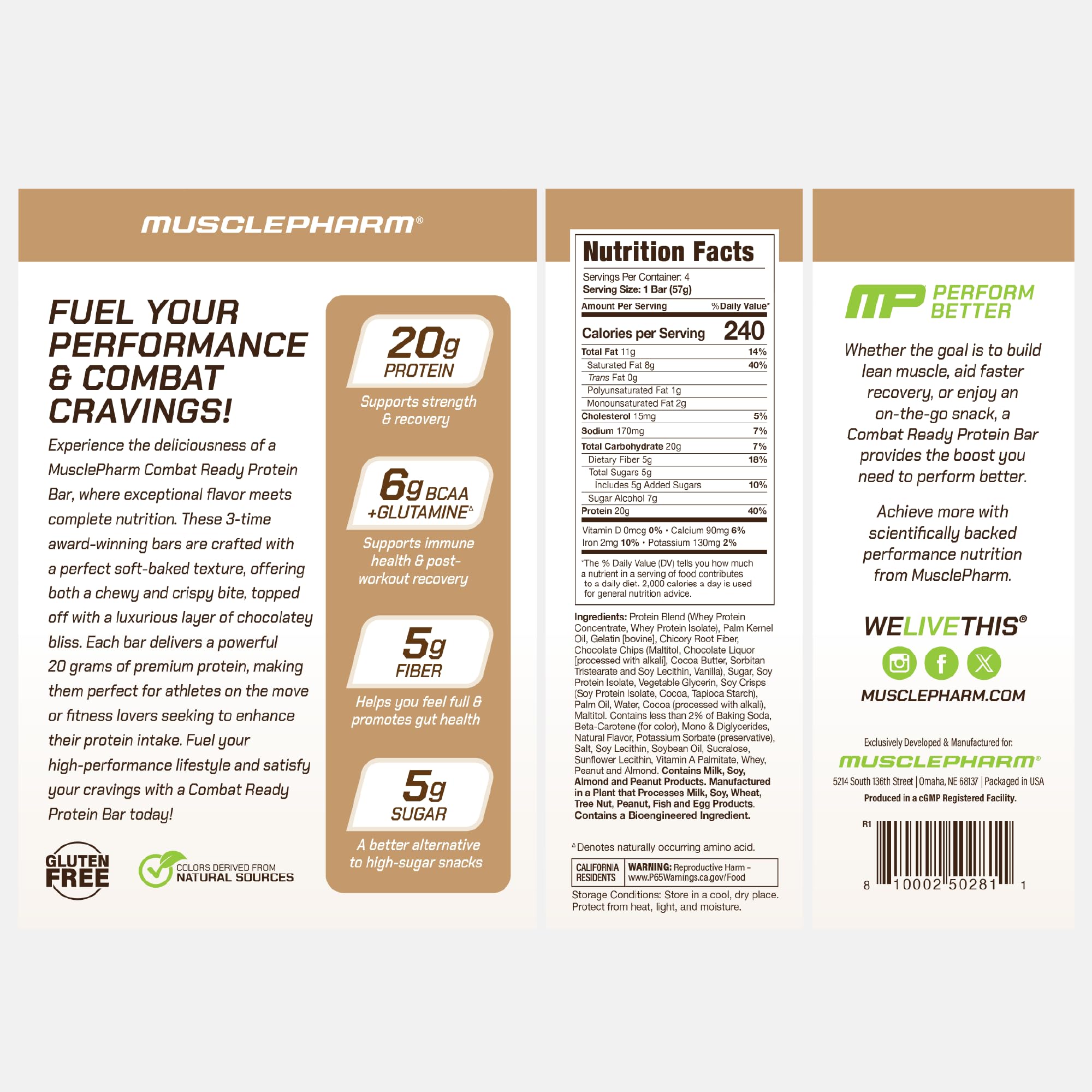 MusclePharm Combat Ready athlete on the go with bar for quick energy.