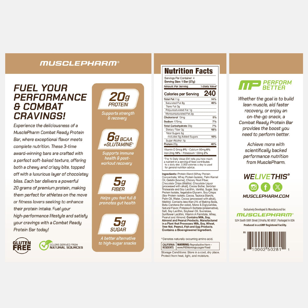MusclePharm Combat Ready athlete on the go with bar for quick energy.