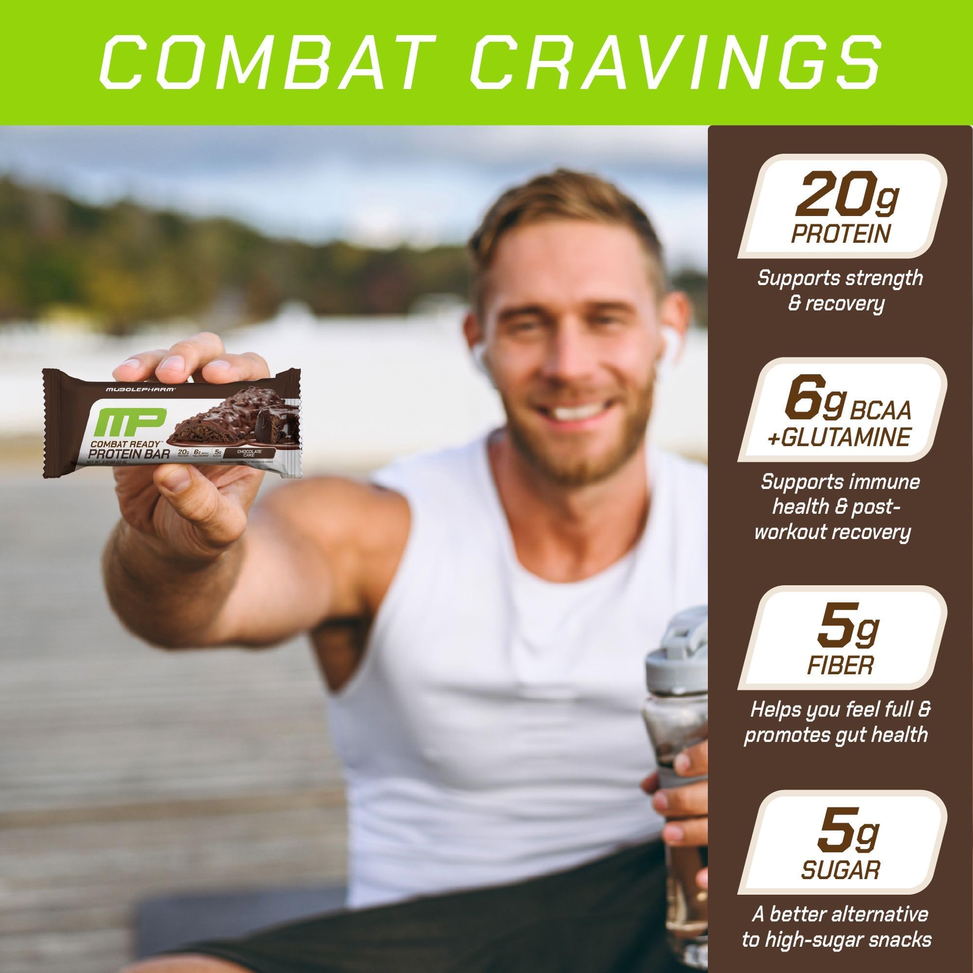 MusclePharm Combat Sport Bar gluten-free label for gluten-conscious athletes
