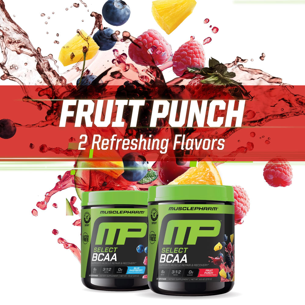 Serving scoop with BCAA powder on a desk