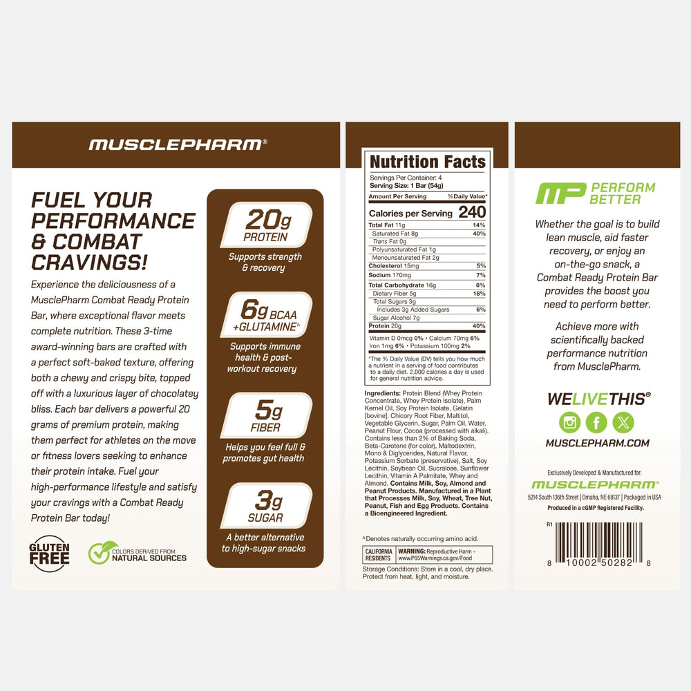 MusclePharm four-bar-pack image demonstrates value and convenient fueling for workouts.