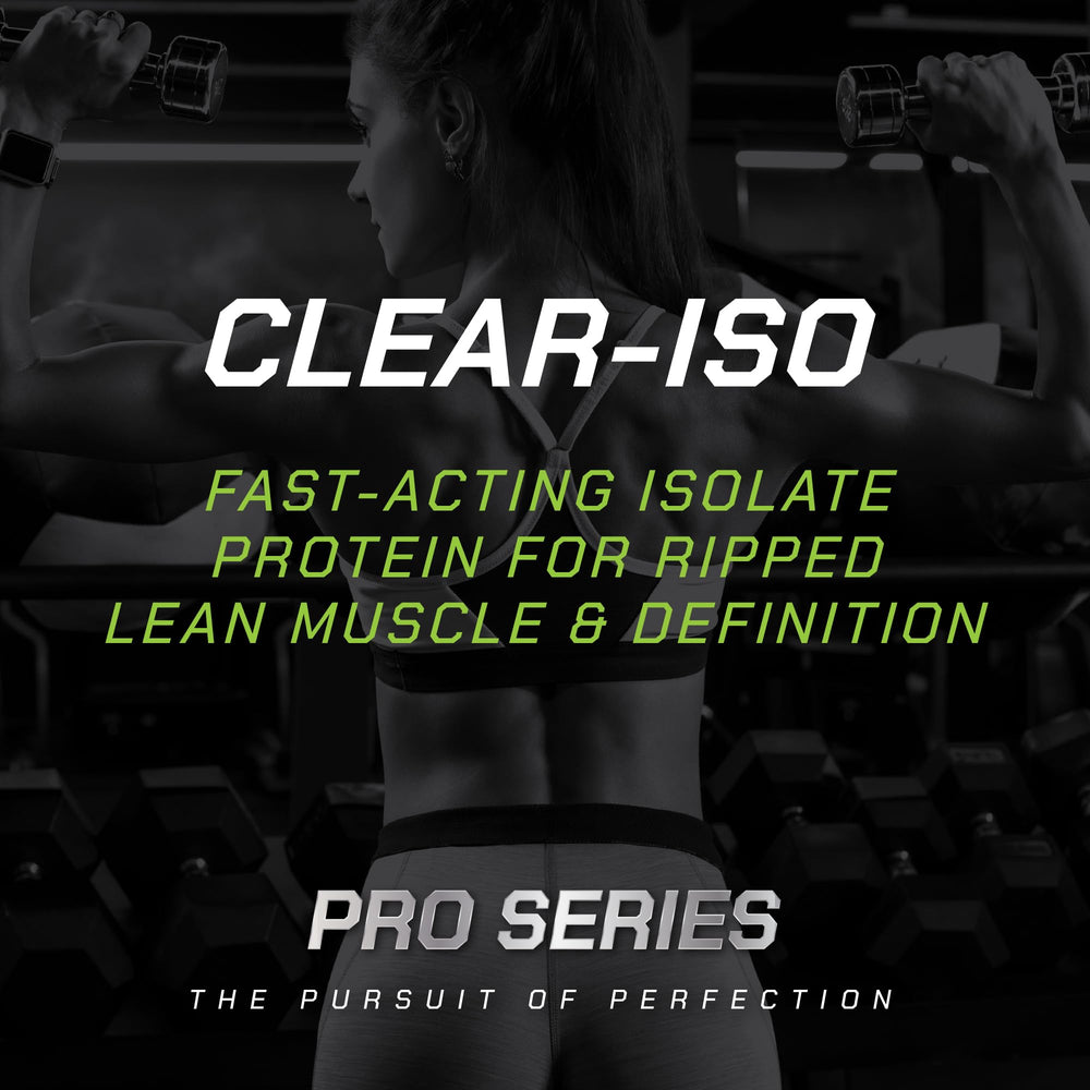 MusclePharm Pro Series Clear-ISO post-workout scene shows fast absorption recovery potential