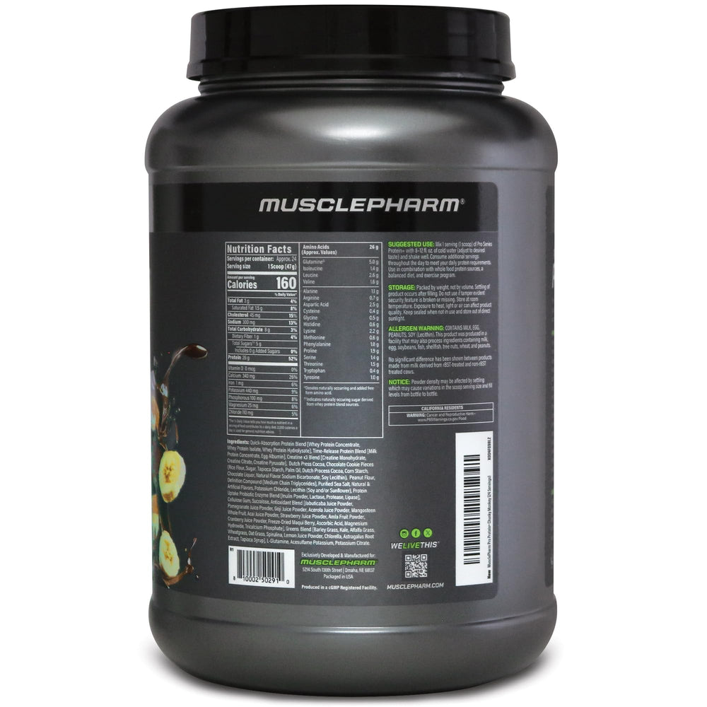 Nutrition information: 26g protein per serving for PROTEIN+ 7-in-1 blend