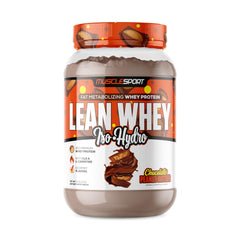 MuscleSport Lean Whey Revolution Chocolate Peanut Butter 2lb protein powder canister