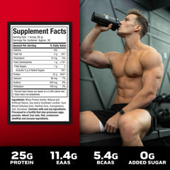 MuscleTech IsoWhey Vanilla shaker-mix showing quick, convenient protein for training days