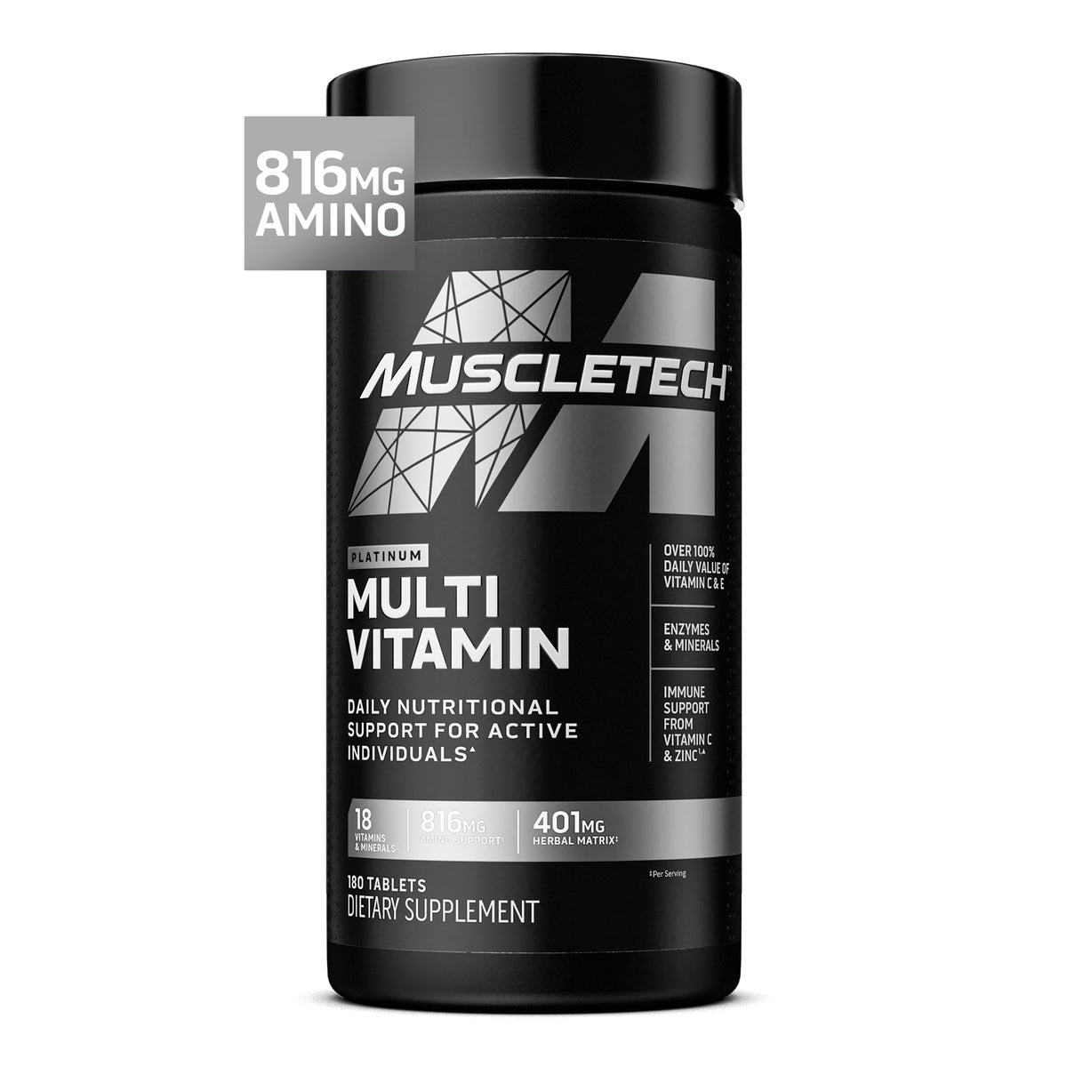 Front label of MuscleTech Platinum Multivitamin - 180 capsules