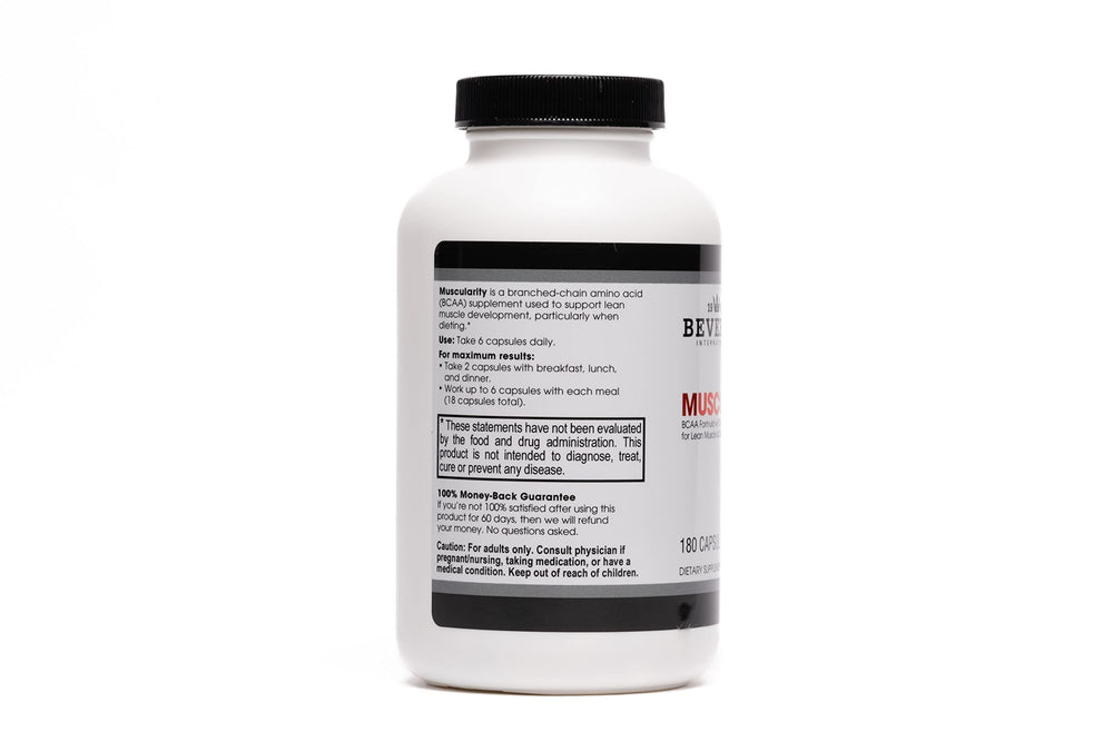 Label highlights B6, B12, chromium picolinate on Muscularity packaging