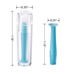 Close-up of blue suction cup on hard contact lens remover for RGP lenses