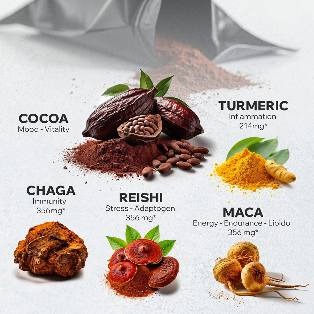 Mushroom cocoa powder versatile for baking and beverages