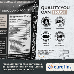 Ingredients: reishi mushrooms, chaga, maca root and turmeric in mushroom cocoa