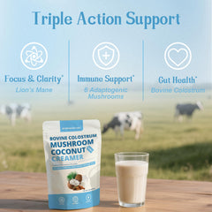 Cup of coffee with creamy Mushroom Coconut Creamer