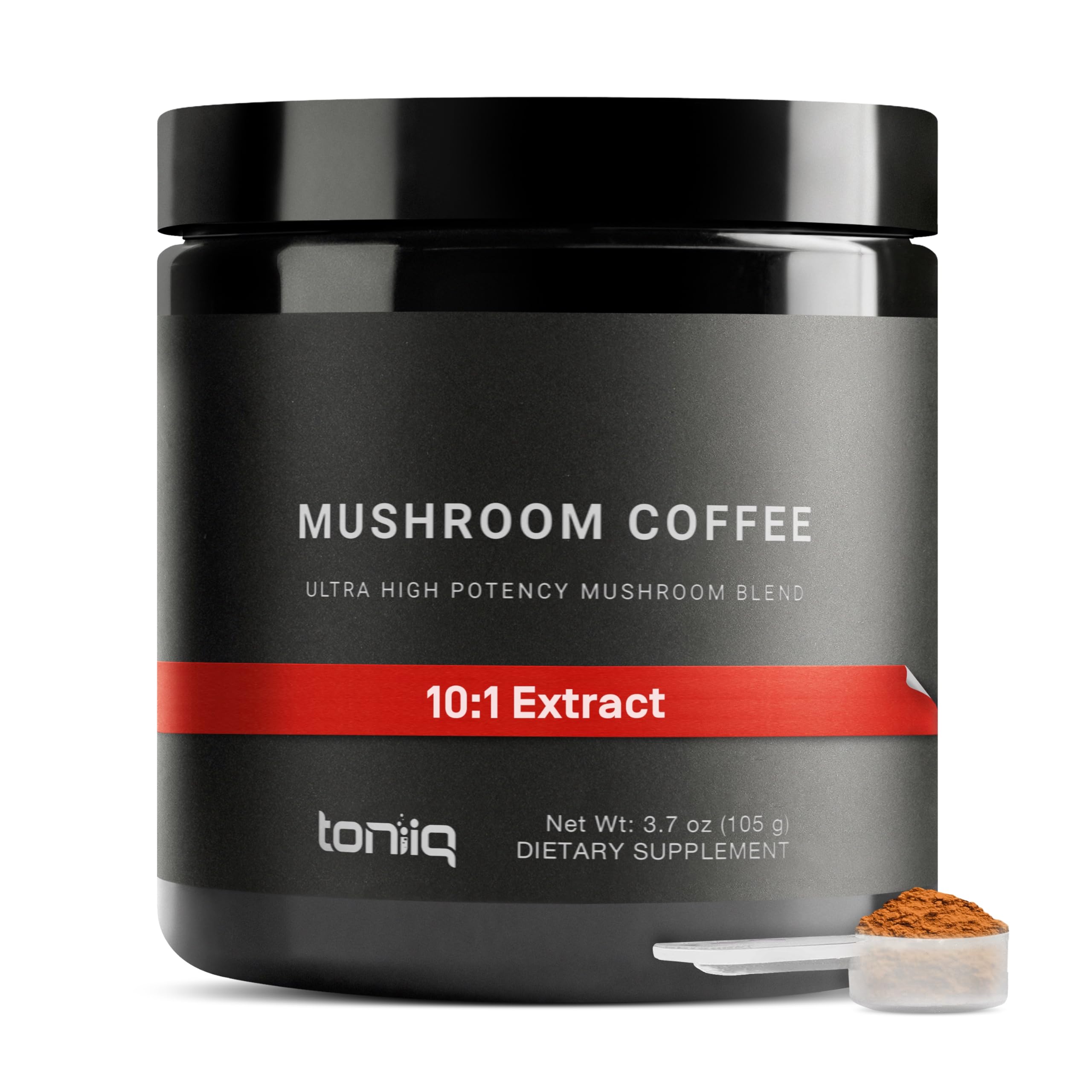 Mushroom coffee with 10:1 extract label