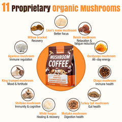 Cup of decaf mushroom coffee with cinnamon