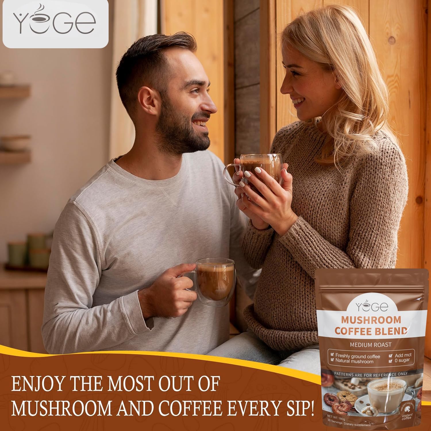 Hot or iced mushroom coffee preparation options
