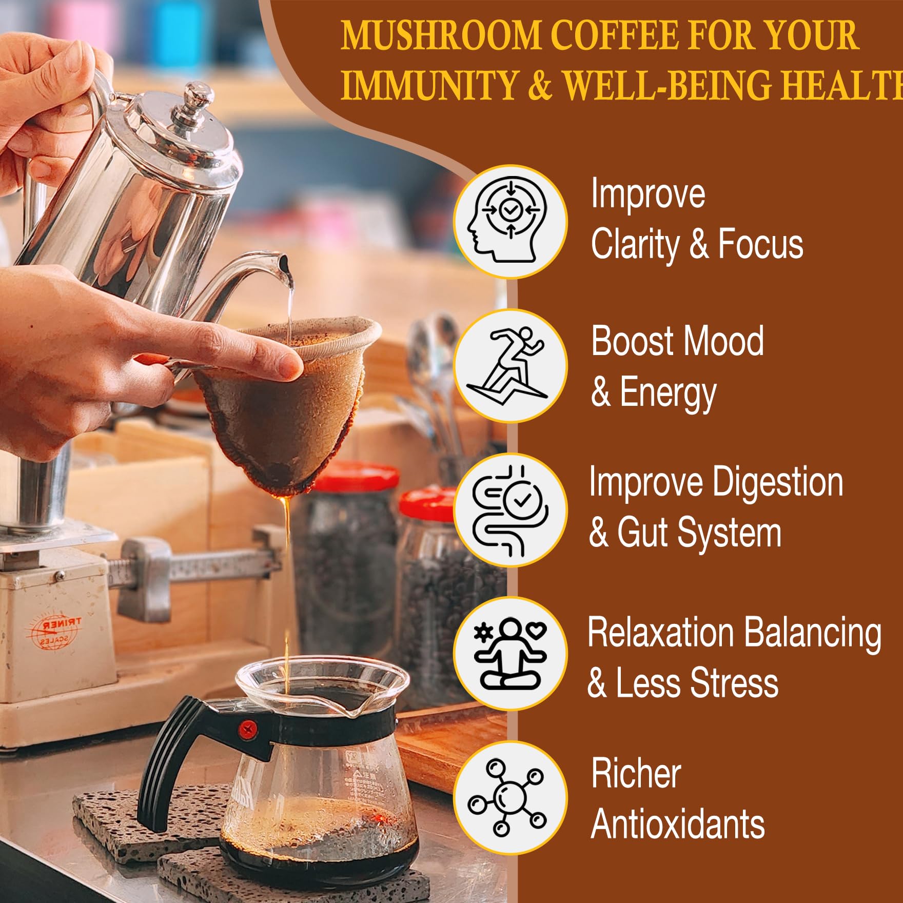 Adaptogens and Probiotics included in the blend