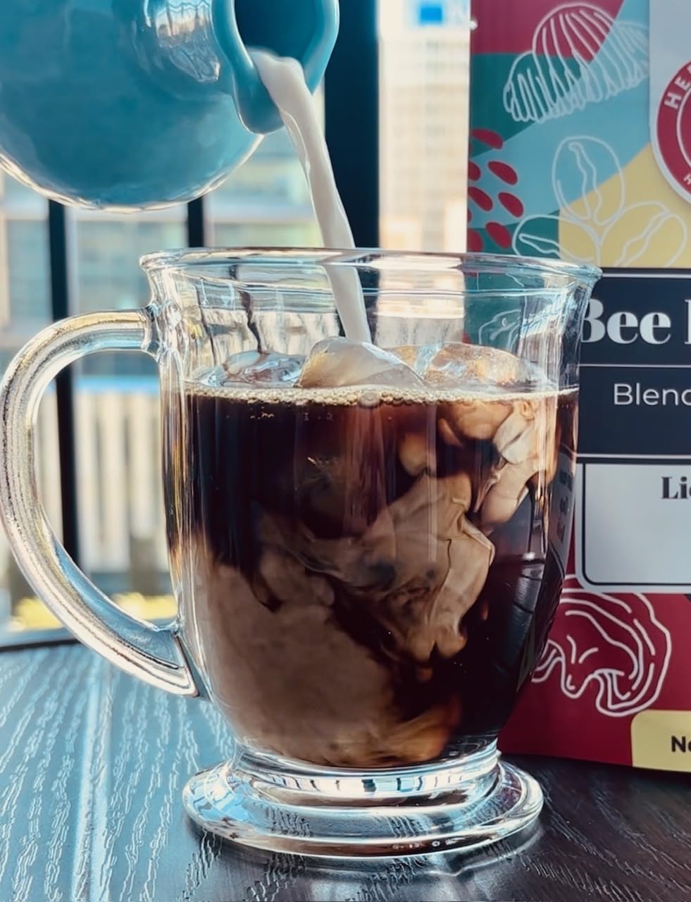 Close-up of ingredients and mushroom blend