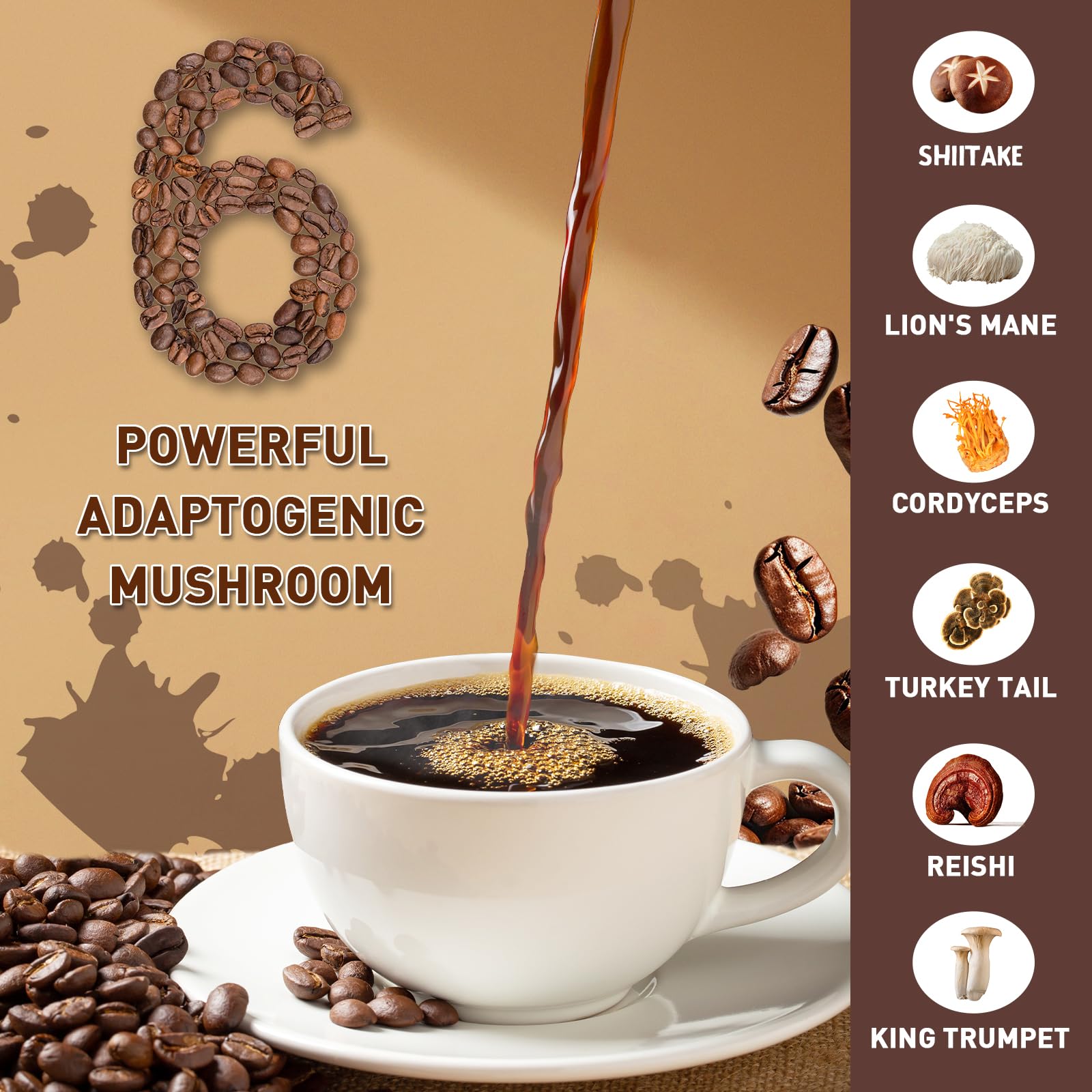 Two 180g mushroom coffee packs side by side