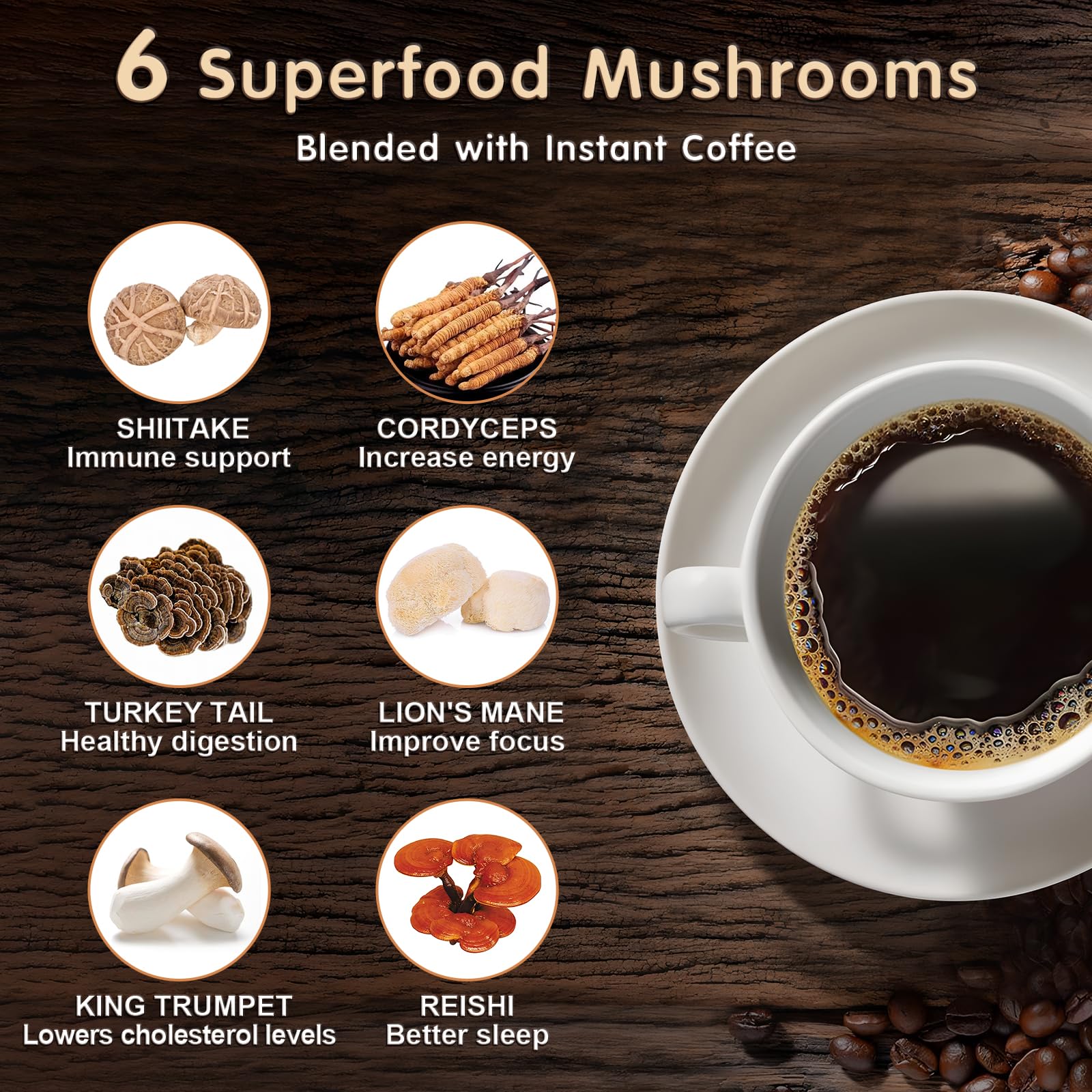 Energy and focus boost from mushroom coffee