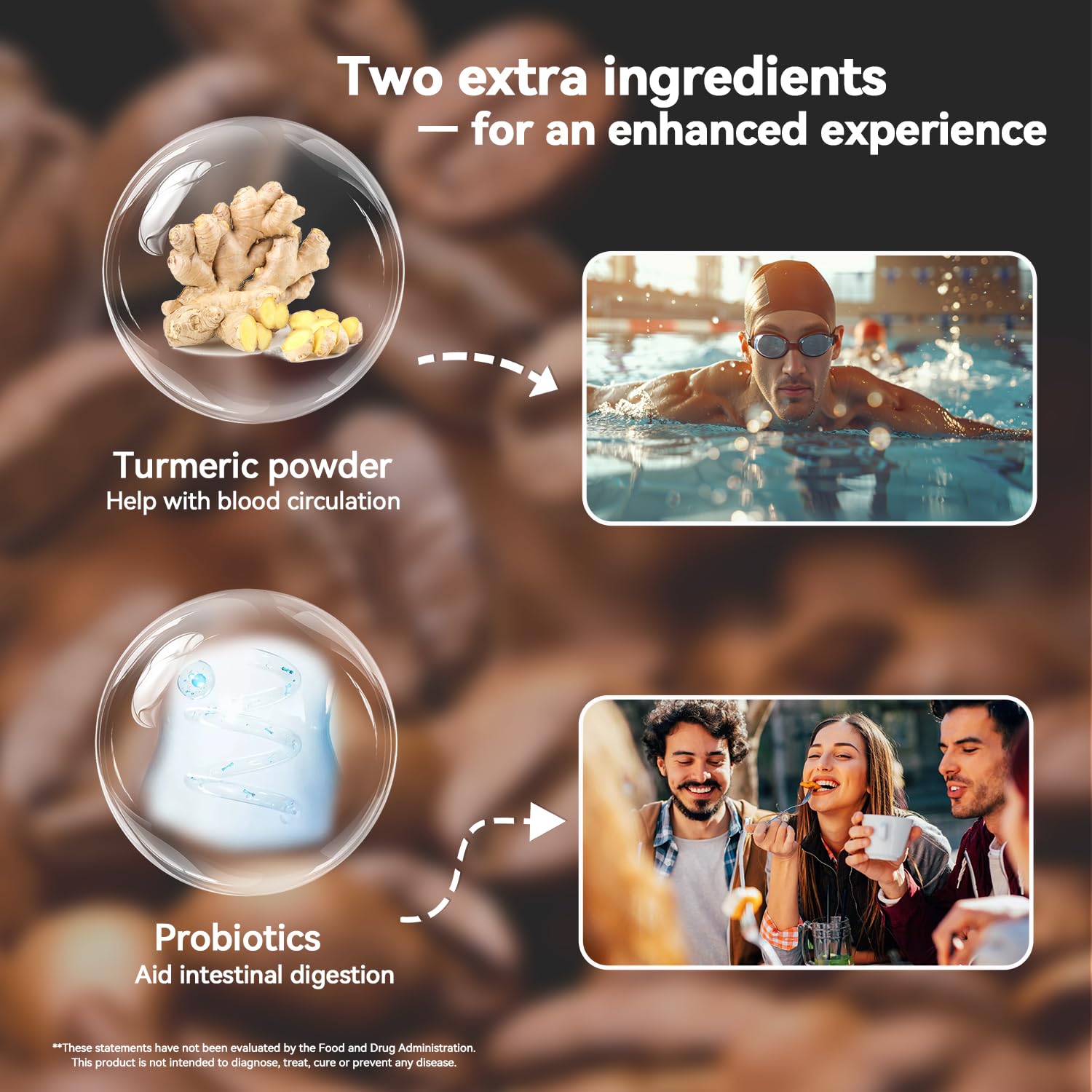 Graphic showing Cordyceps, Pleurotus eryngii, and Hericium erinaceus ingredients.