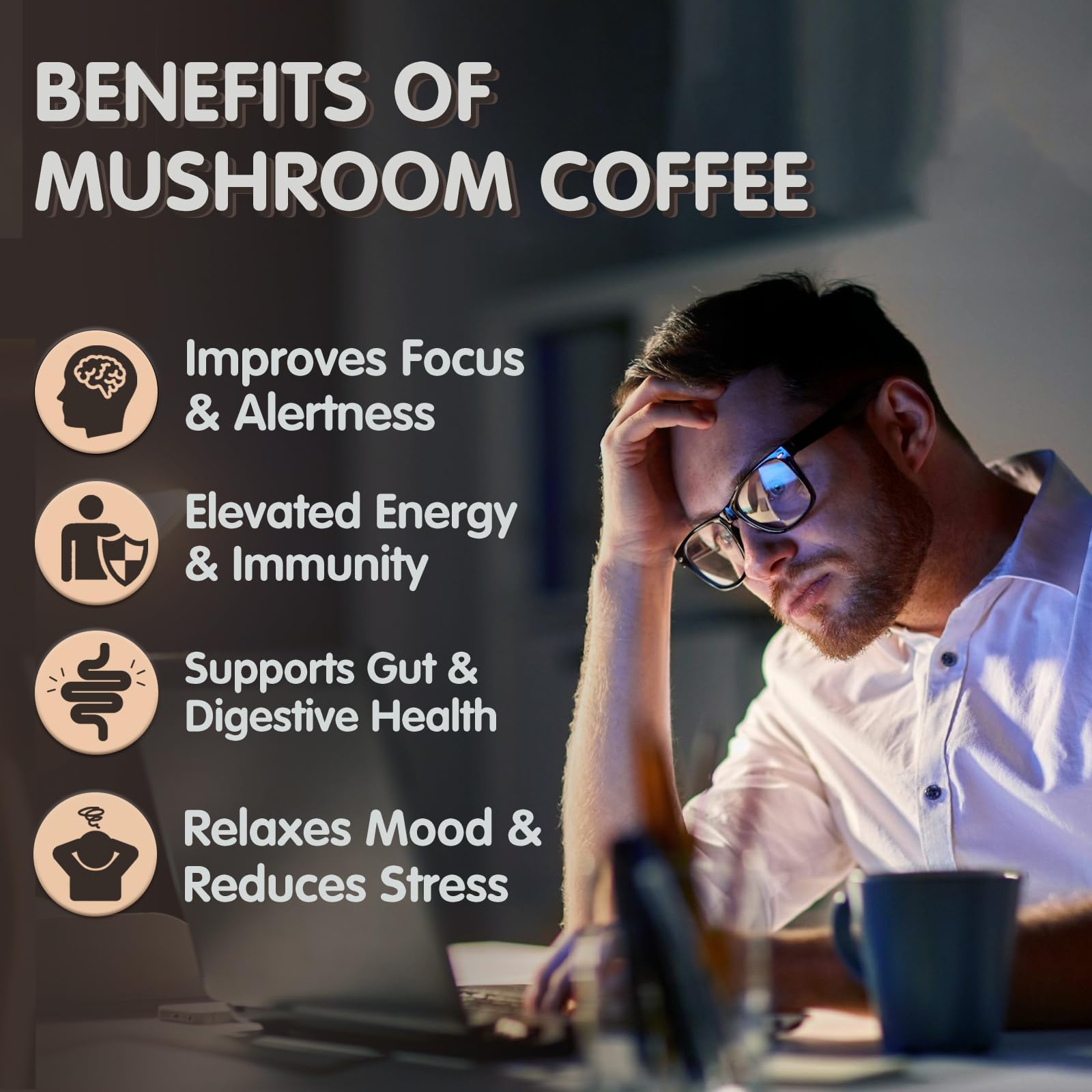 Instant coffee with MCT oil and coconut milk powder