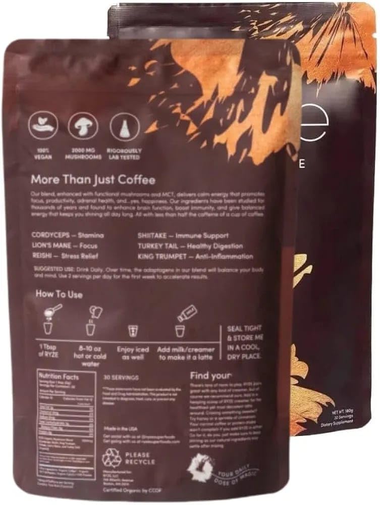 Mushroom coffee blend with Lion's Mane, Cordyceps, and Chaga