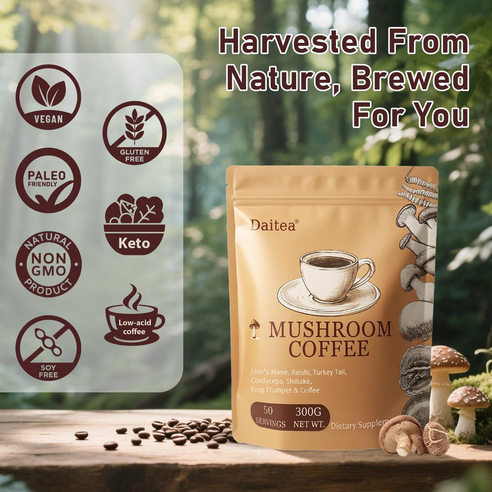 Scoop with resealable pouch of Mushroom Coffee